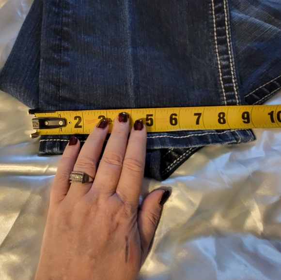 MISS ME jeans size 28 bootleg boot leg rhinestone jeans. - Picture 13 of 14